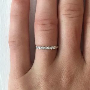 Sterling Silver and CZ Dainty Band